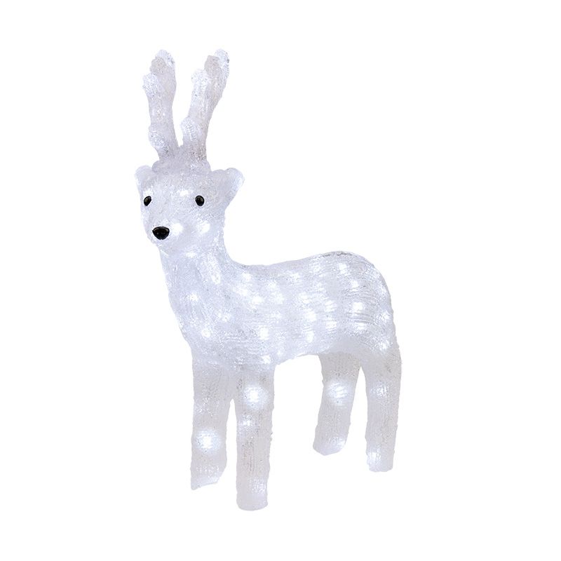 Акриловая светодиодная фигура Северный олень 45 см, 100 светодиодов, IP65, понижающий трансформатор в комплекте NEON-NIGHT 513-270