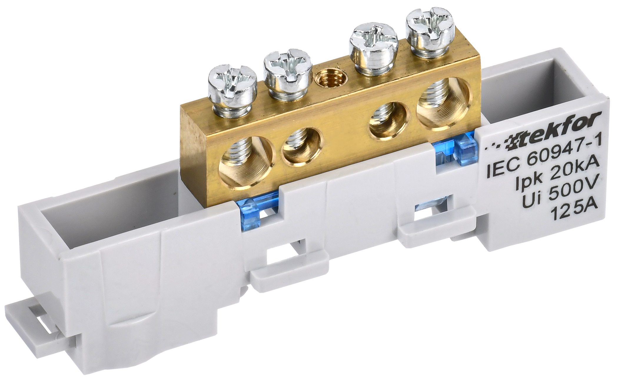 TEKFOR Шина N "ноль" неизолированная на универсальном держателе 8х12-4-С IEK TF-NN20-04-DL-K07