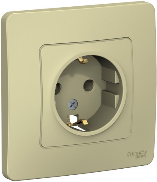 Розетка 1-м СП Blanca 16А IP20 250В с заземл. без защ. шторок беж. SE BLNRS001017 - Фото 3