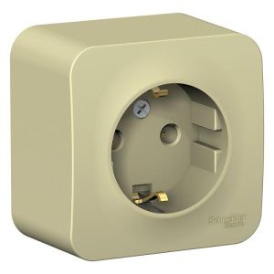 Розетка 1-м ОП Blanca 16А IP20 250В с заземл. без защ. шторок с изолир. пластиной беж. SE BLNRA010117 520074