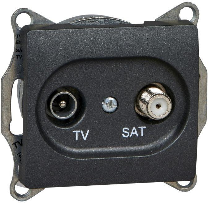 Розетка телевизионная оконечная TV/SAT Glossa 1дБ механизм антрацит SE GSL000797