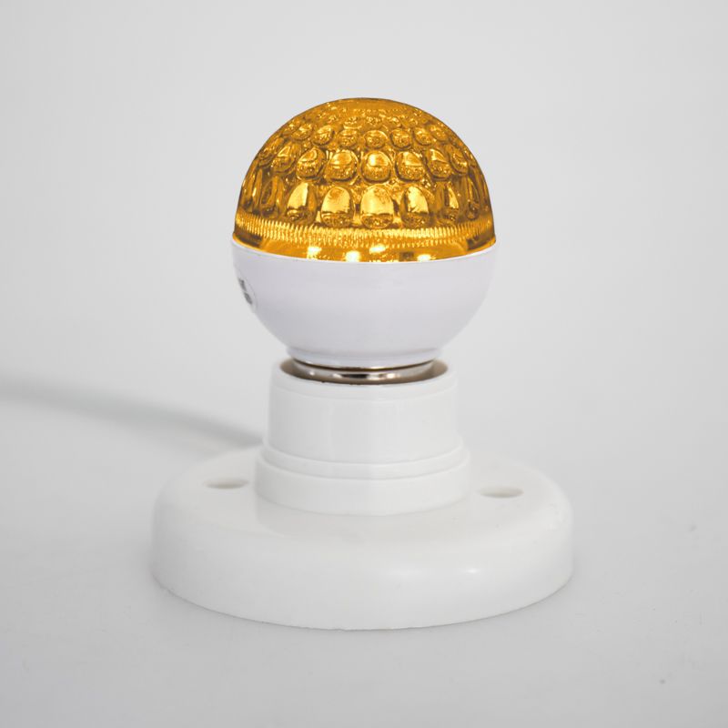 Лампа светодиодная, диаметр 50мм, E27, 9 LED, 1Вт, ЖЕЛТЫЙ, прозрачная колба, 230В NEON-NIGHT - Фото 3
