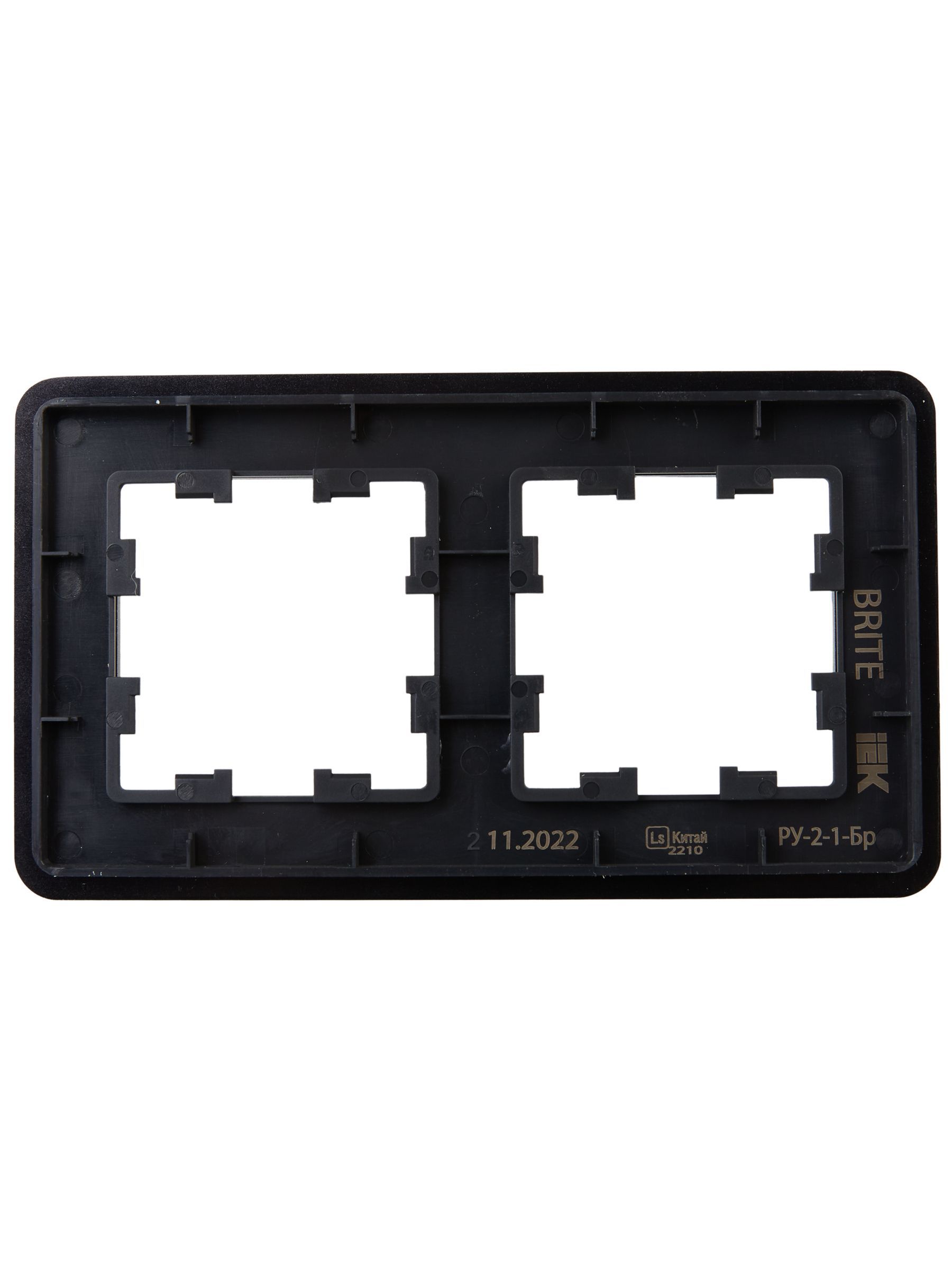 BRITE Рамка 2-местная РУ-2-1-Бр металл черный RE IEK - Фото 6