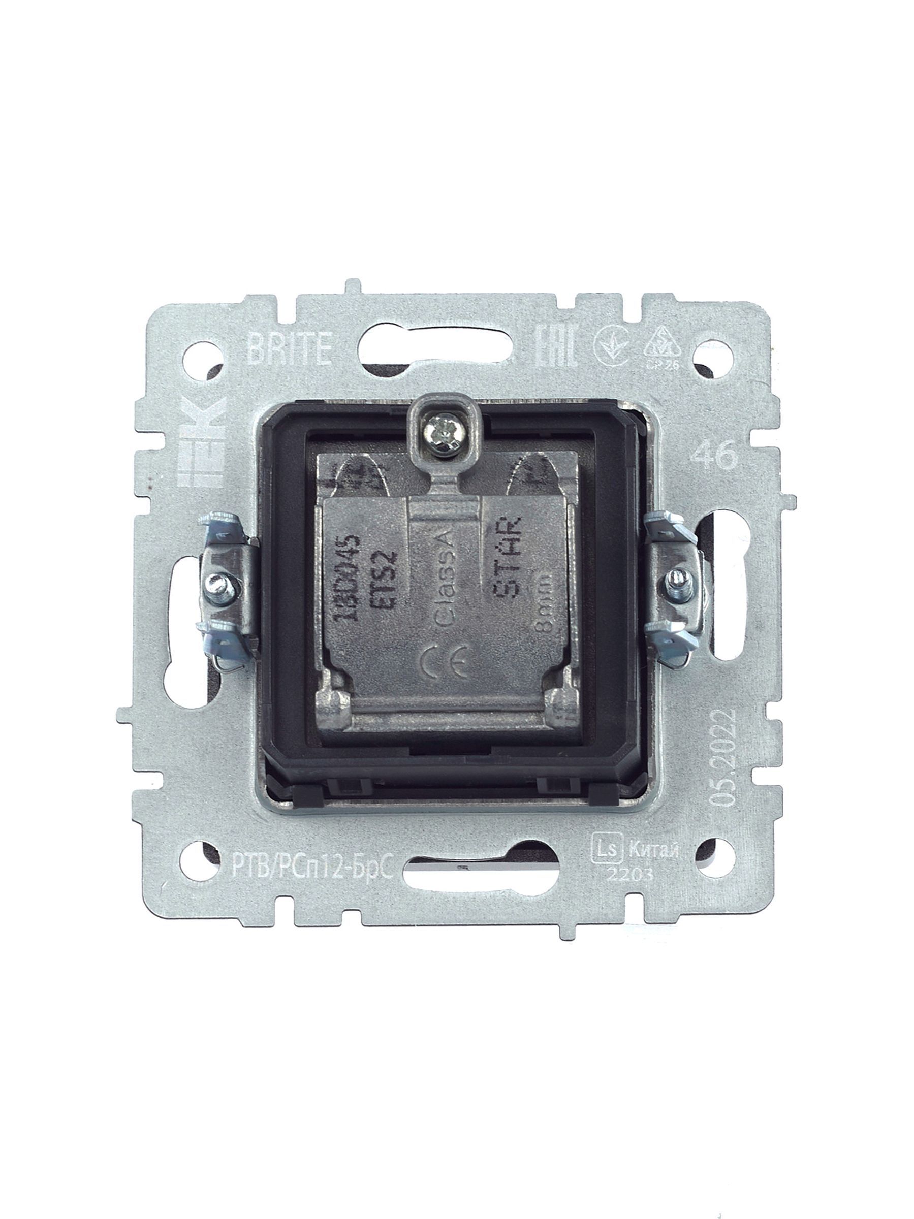 BRITE Розетка двойная TV+SAT РТВ/РСп12-БрС сталь IEK - Фото 3