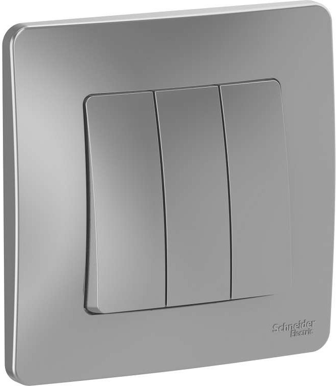 Выключатель 3-кл. СП Blanca 10А IP20 (сх. 1+1+1) 250В алюм. SE BLNVS100503 - Фото 2