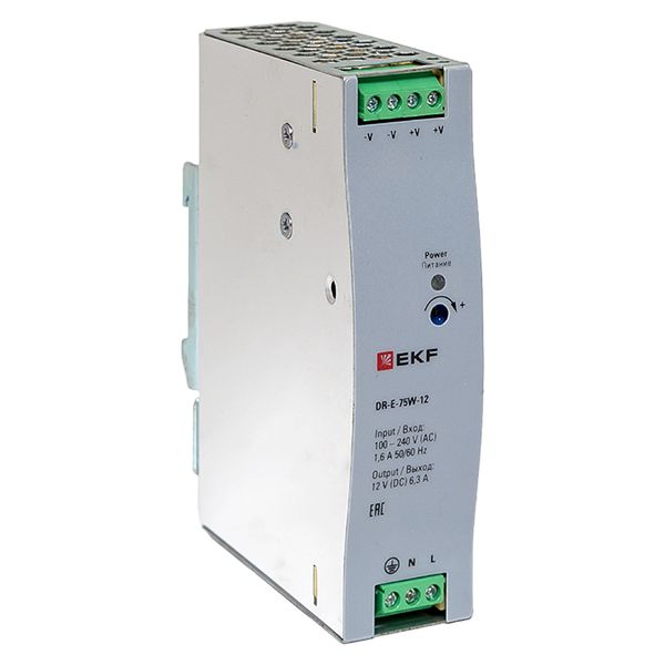 Блок питания на дин рейку 75 Вт, 220 В AC /12 В DC DR-E-75W-12