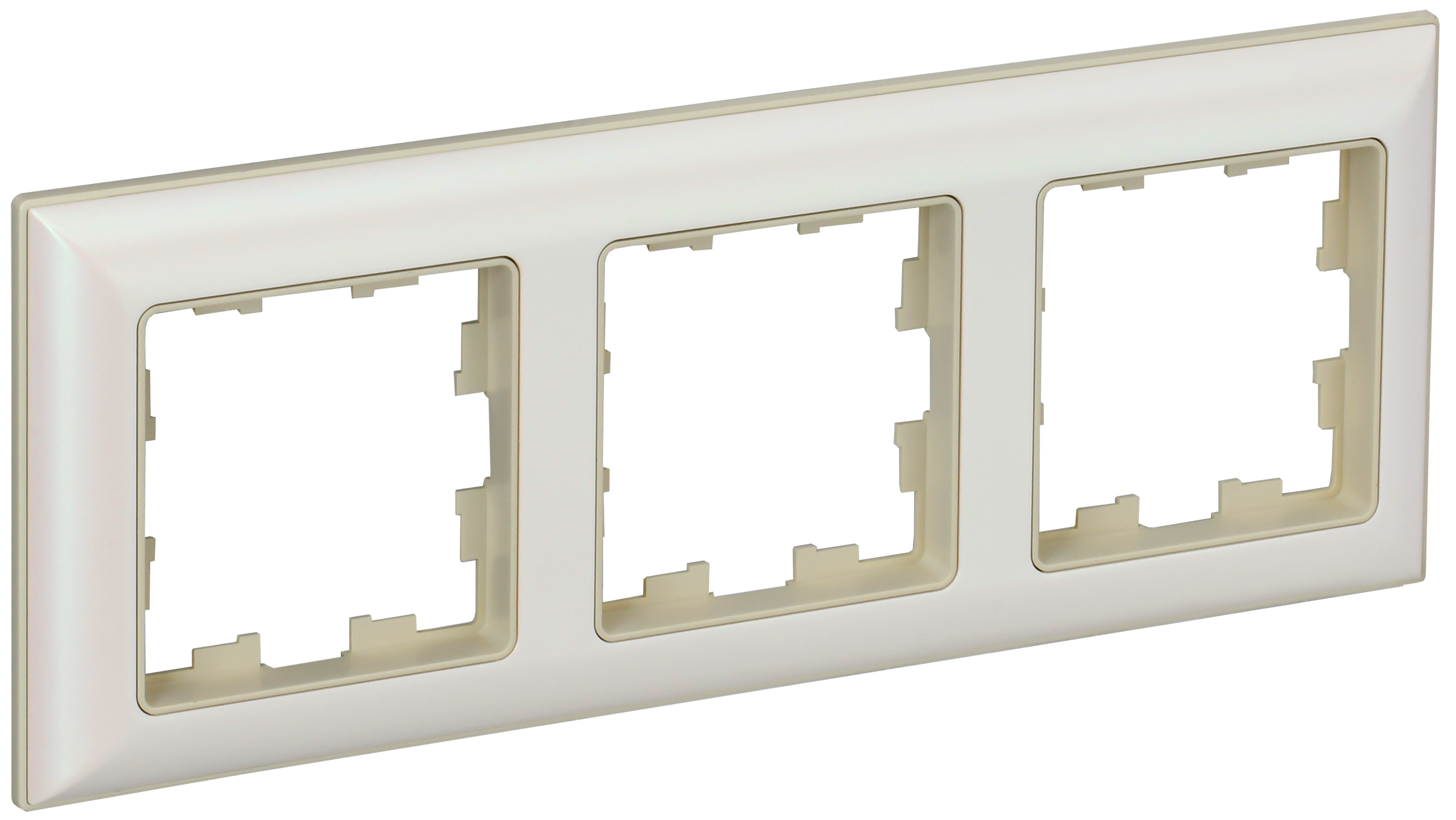 BRITE Рамка 3-местная РУ-3-Бр бежевый/жемчужный IEK