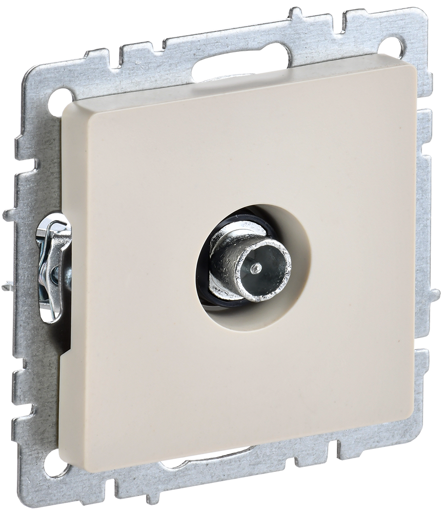 BRITE Розетка TV проходная РТВ10-0-БрКр бежевый IEK BR-A10-P-K10