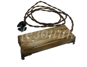 Удлинитель ретро "ALBERO" 3-м.,темный дуб, бронзовая ножка, витой провод GE70333-26