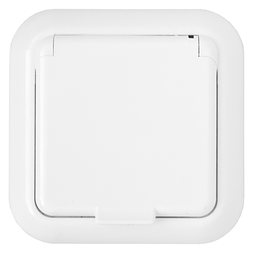 Розетка одноместная с заземляющим контом брызгозащищенная скрытой установки РС16-289