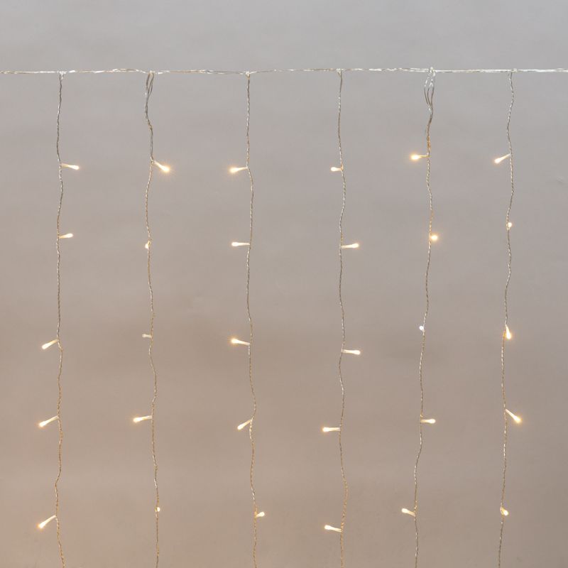 Гирлянда Дождь светодиодный 2х1,5м, эффект мерцания, прозрачный провод, IP44, 230В, диоды ТЕПЛЫЕ БЕЛЫЕ, 150LED NEON-NIGHT 235-516