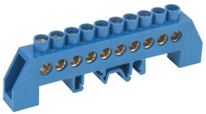 Шина N "ноль" в комбинированном DIN-изоляторе типа "Стойка" ШНИ-8х12-10-КС-С IEK YNN10-812-10DP-K07