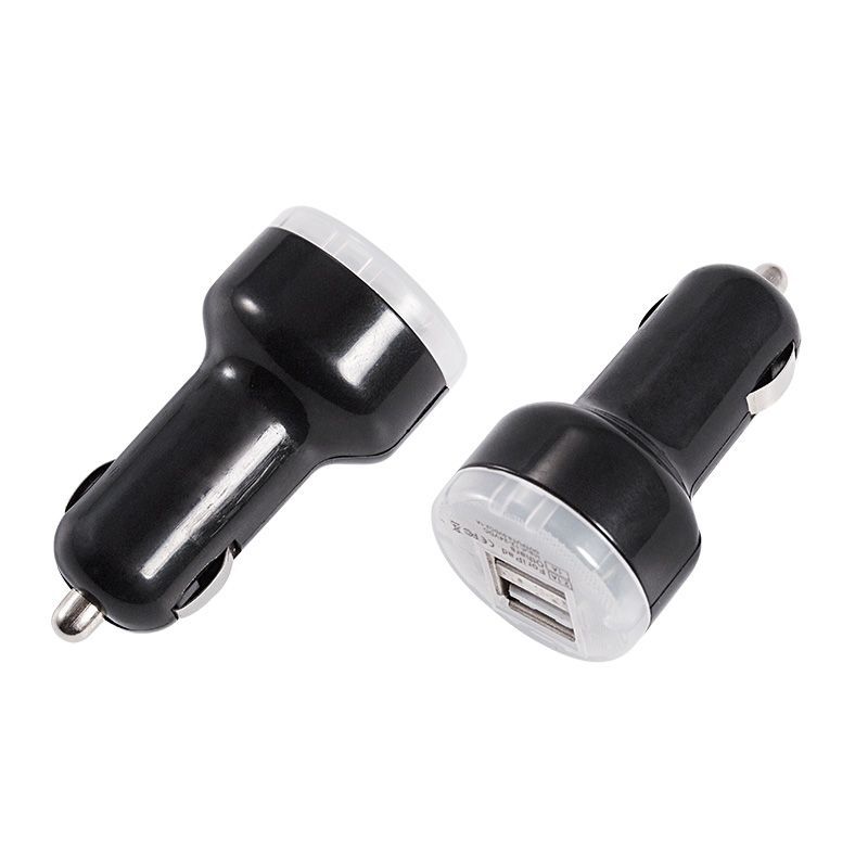 Автозарядка в прикуриватель 2хUSB с индикацией (АЗУ) (1000+2100 mA) черная REXANT 18-1190