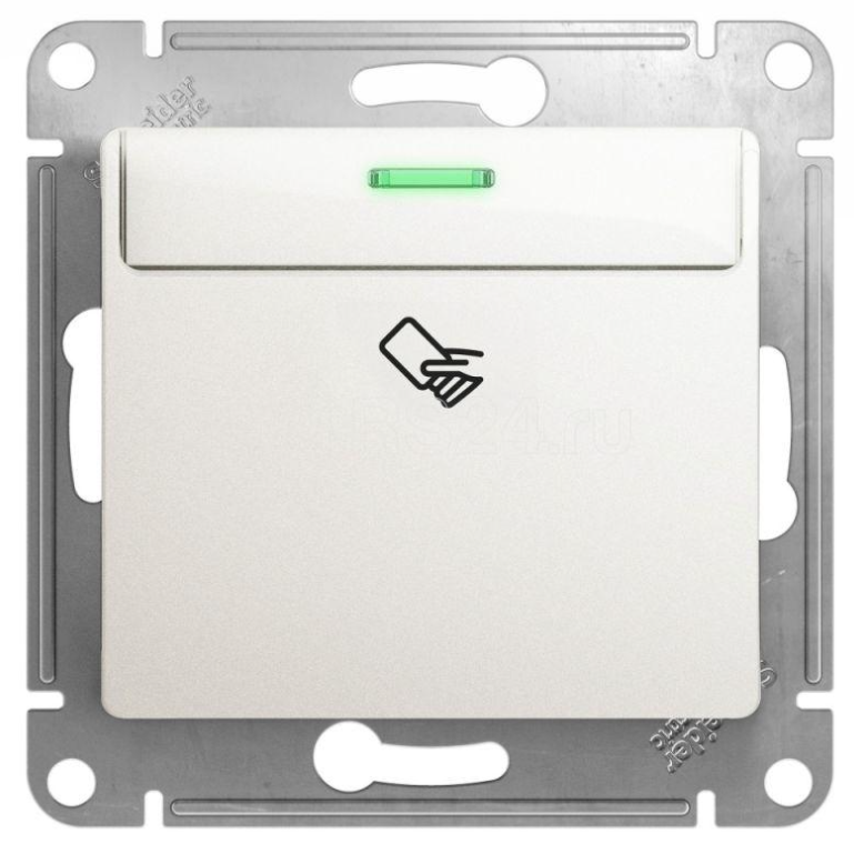 Выключатель карточный 1-кл. Glossa (сх. 6) механизм перламутр SE GSL000669 1180380