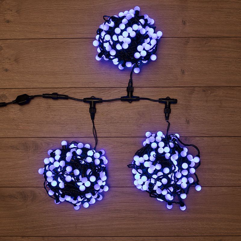 Гирлянда "LED ClipLight - ШАРИКИ" 24V, 3 нити по 20 м, цвет диодов Синий 323-613