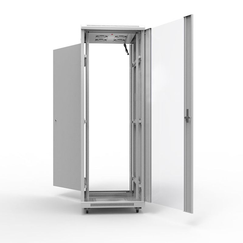 Шкаф напольный 19" серии Standart 22U 600х800мм, передняя дверь стекло, задняя дверь металл, RAL 7035 (состоит из 2 частей) REXANT - Фото 2
