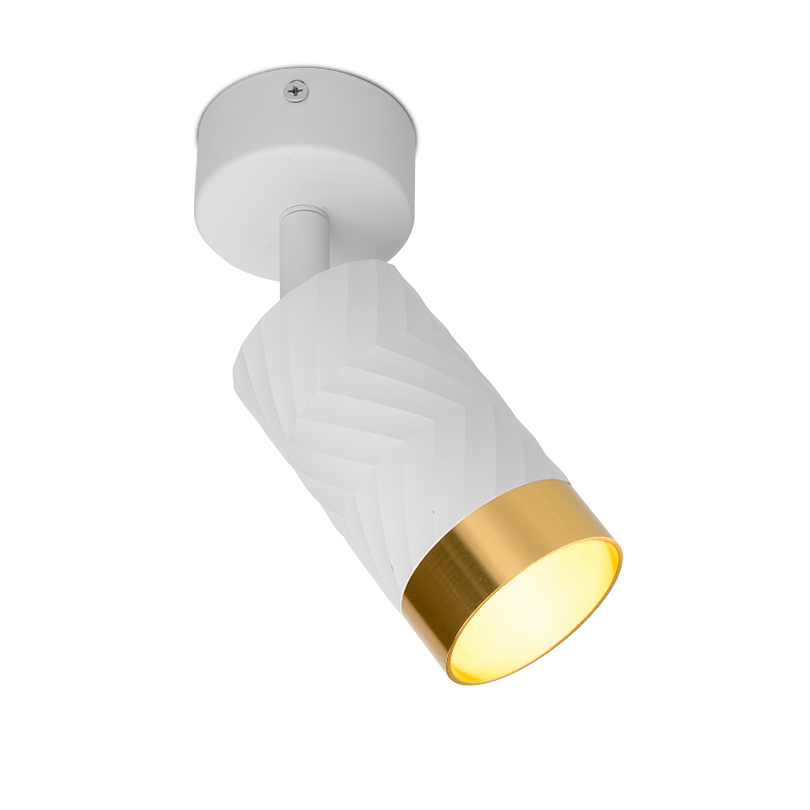Накладной светильник WOLTA WSL-GU10/S09WG IP20 под лампу GU10 Белый/золото LINEA D60x170 1/50 - Фото 4