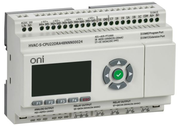 ПЛК HVAC S ЦПУ 6DI 6DO 1AI 5PT 4AO LED дисплей RS485 24В DC Расширяемая версия ONI