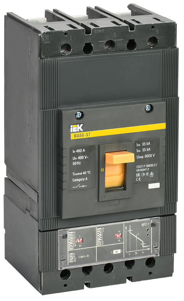 Выключатель автоматический ВА88-37 3Р 400А 35кА с электронным расцепителем MP 211 IEK SVA41-3-0400