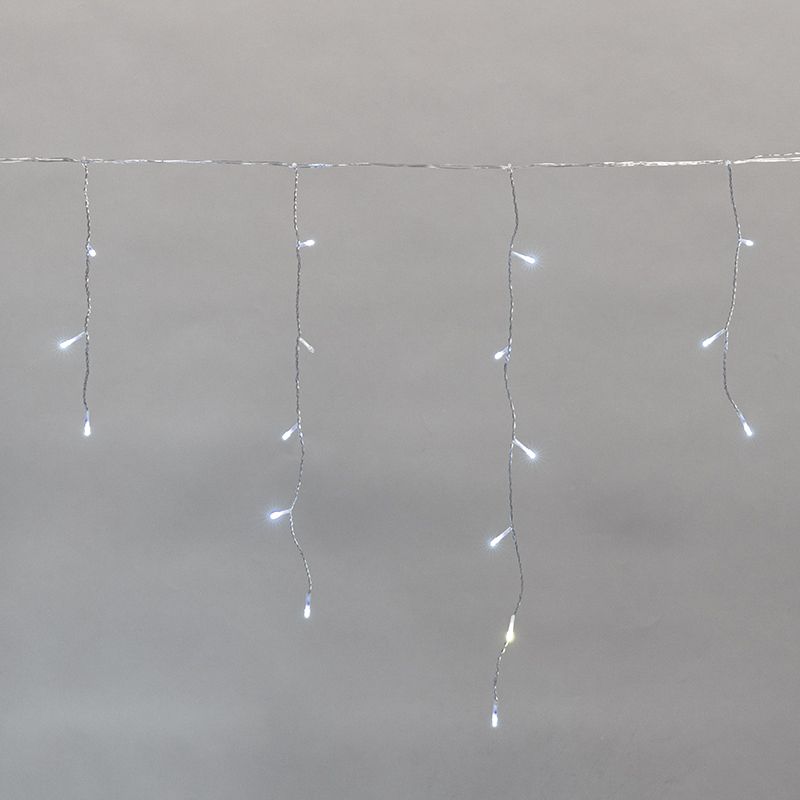 Гирлянда светодиодная Айсикл (бахрома) 25х0,6м, c эффектом мерцания, прозрачный провод, IP44, 230В, диоды БЕЛЫЕ, 588LED NEON-NIGHT 255-595