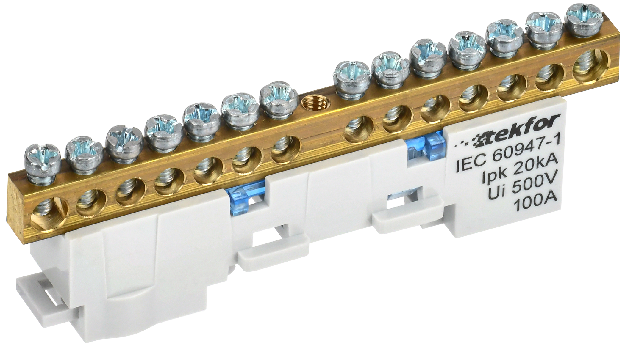 TEKFOR Шина N "ноль" неизолированная на универсальном держателе 6х9-14-С IEK TF-NN10-14-DL-K07