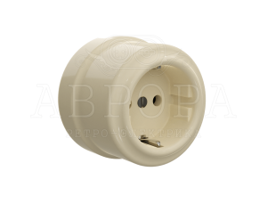 Розетка ретро с заземляющим контактом, цвет - слоновая кость GE70302-02