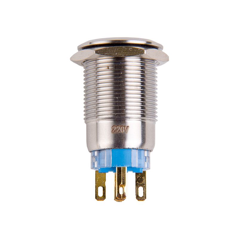 Кнопка  антивандальная Ø19 12В(LED) Б/Фикс (5с) OFF-(ON) / ON-(OFF) красная (A19-C1) REXANT - Фото 2