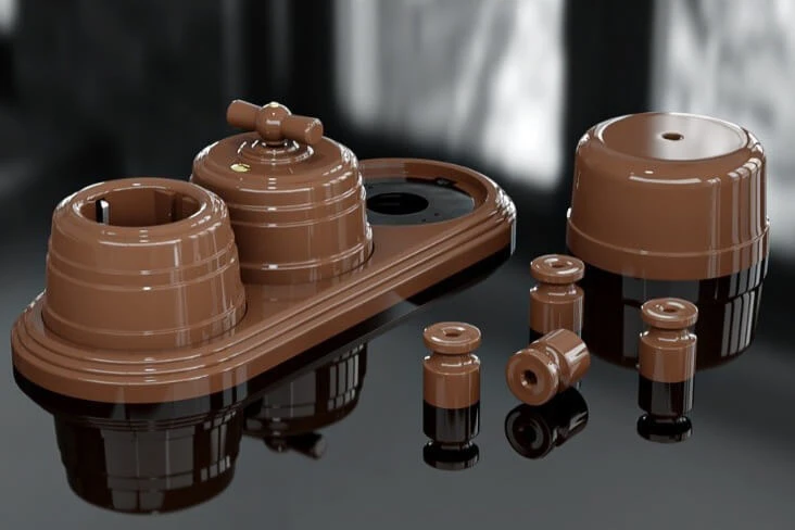 Рамка трехместная пластиковая, 234x92x14 мм, цвет - какао, серия УСАДЬБА, ТМ МЕЗОНИНЪ - Фото 2