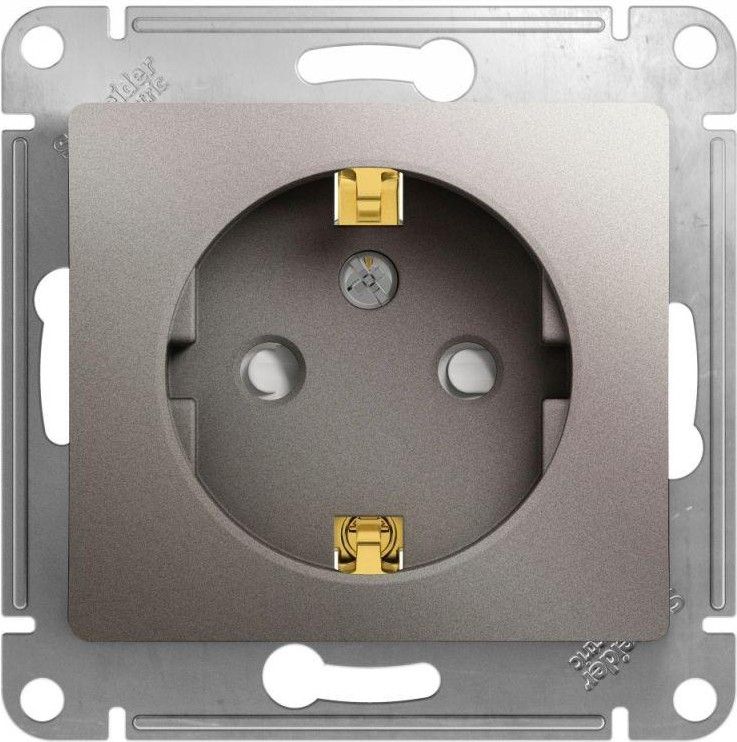 Розетка 1-м СП Glossa 16А IP20 250В с заземл. защ. шторки механизм платина SE GSL001245