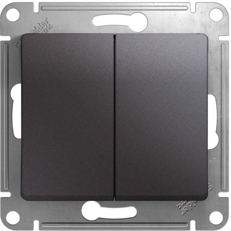 Выключатель 2-кл. СП Glossa 10А IP20 (сх. 5) 10AX механизм графит SE GSL001351