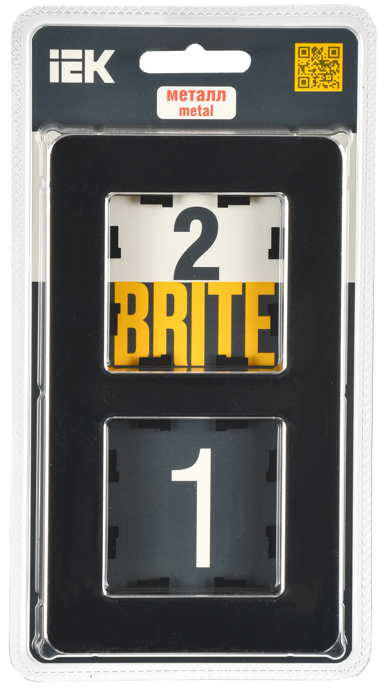 BRITE Рамка 2-местная РУ-2-1-Бр металл черный RE IEK - Фото 2