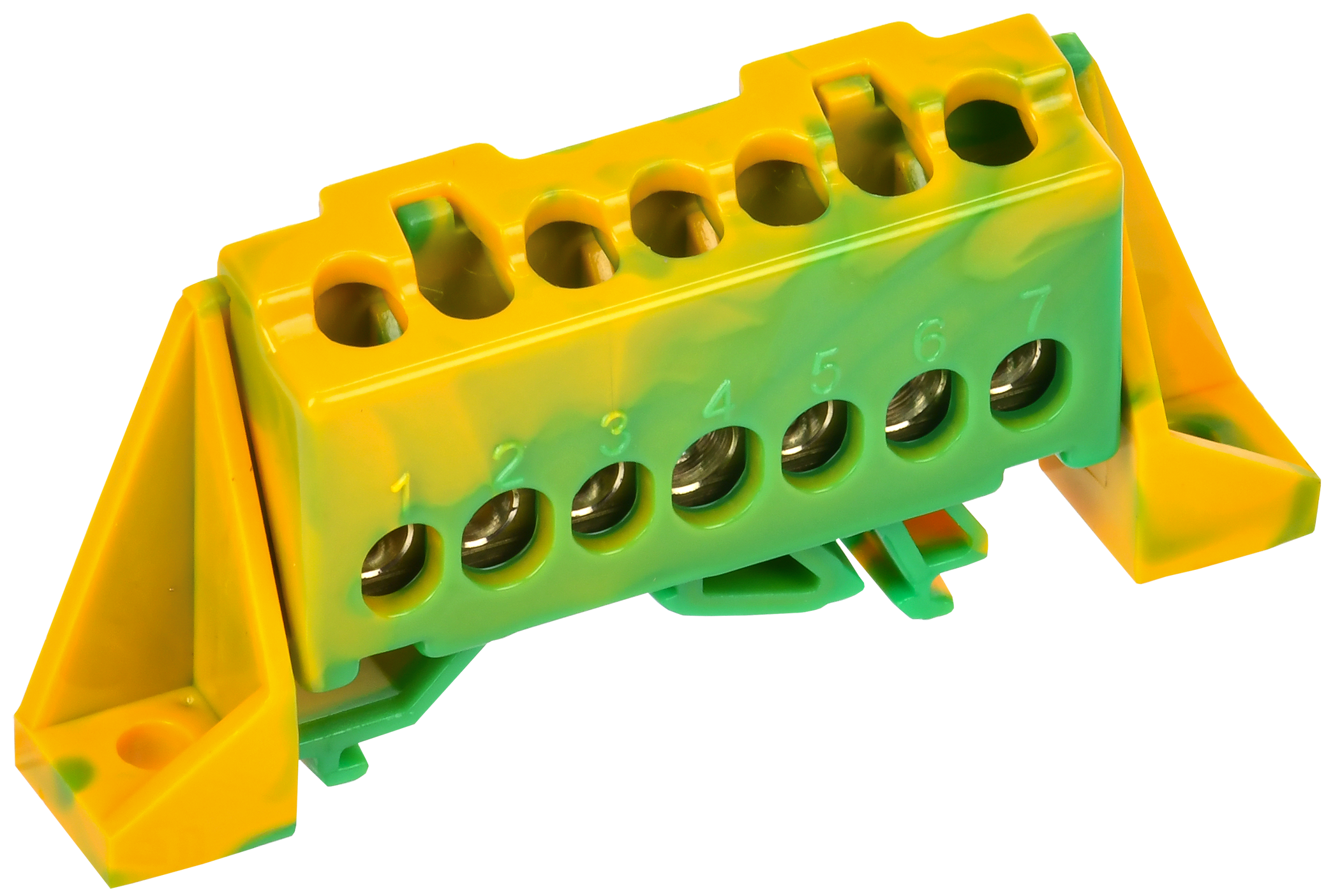TEKFOR Шина PE "земля" в комбинированном DIN-изоляторе "Стойка" 6х9-7-ЖЗ IEK TF-NN10-07-DP-K52