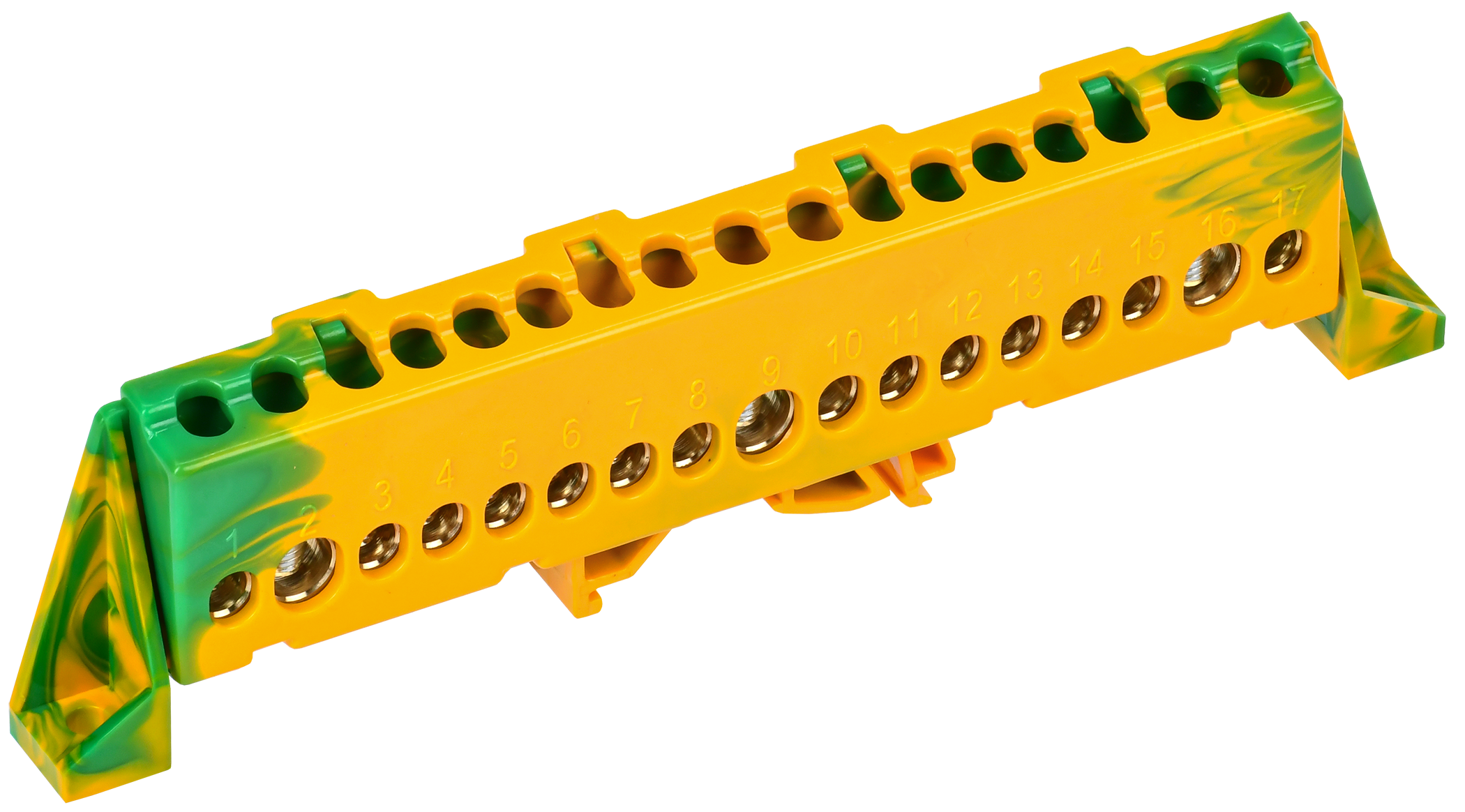 TEKFOR Шина PE "земля" в комбинированном DIN-изоляторе "Стойка" 8х12-17-ЖЗ IEK TF-NN20-17-DP-K52