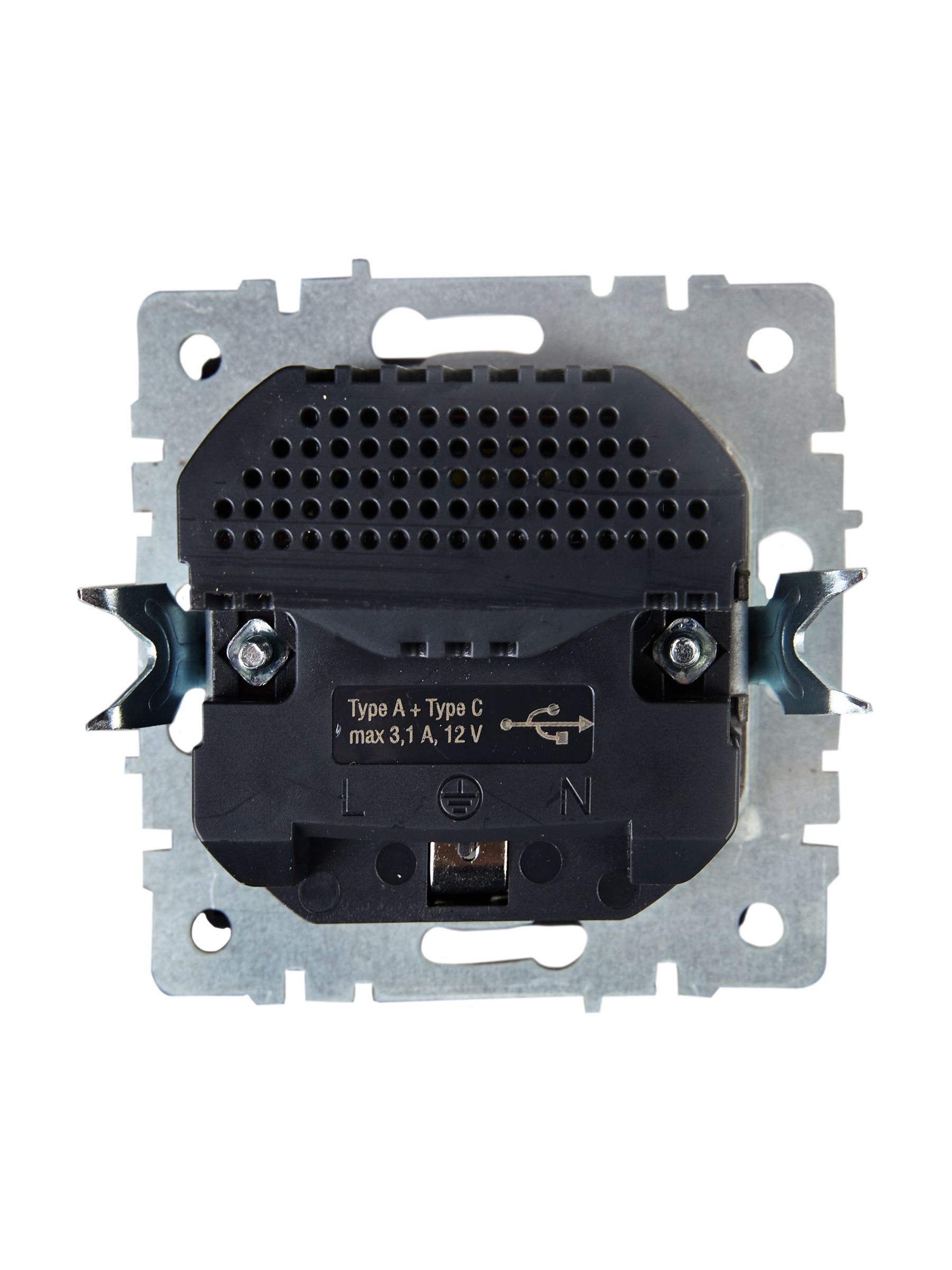 BRITE Розетка 1-местная с заземлением с защитными шторками 16А с USB A+C 18Вт РЮш11-1-БрЖ жемчуг IEK - Фото 3