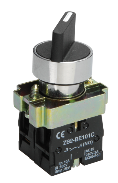 Переключатель LAY5-BD33 на 3 положения "I-0-II" стандартная ручка 2NO IEK