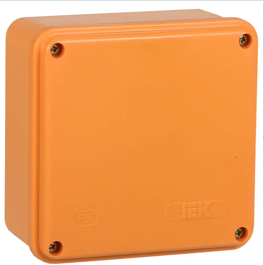 Коробка распаячная огнестойкая ПС безгалогенная (HF) 100х100х50мм 6P 4мм2 IP44 гладкие стенки IEK UKF20-100-100-050-6-4-09