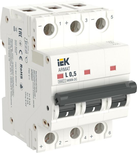 ARMAT Автоматический выключатель M06N-DC 3P L 6А IEK AR-M06N-3-L006DC