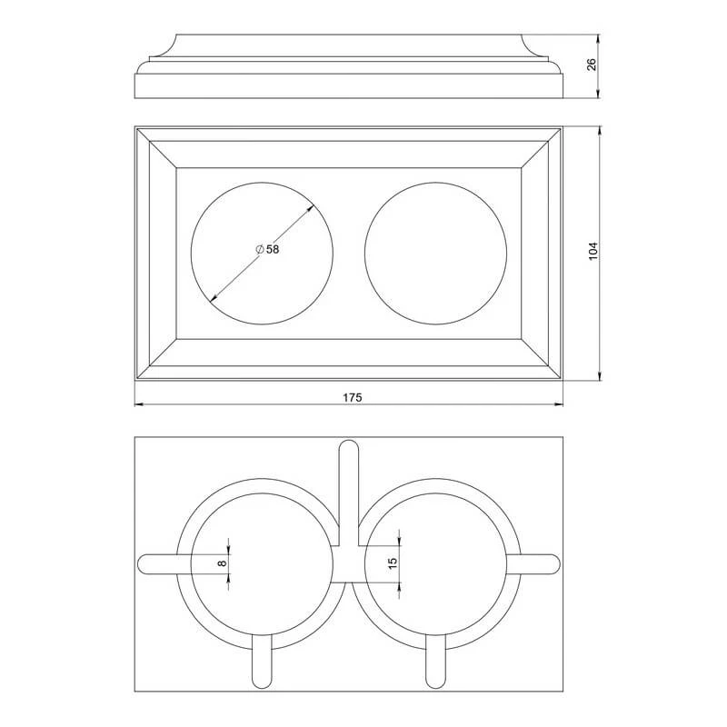 Рамка двухместная  "Престиж" красное дерево, для наружного и внутреннего монтажа, ТМ "МезонинЪ" GE70 - Фото 2