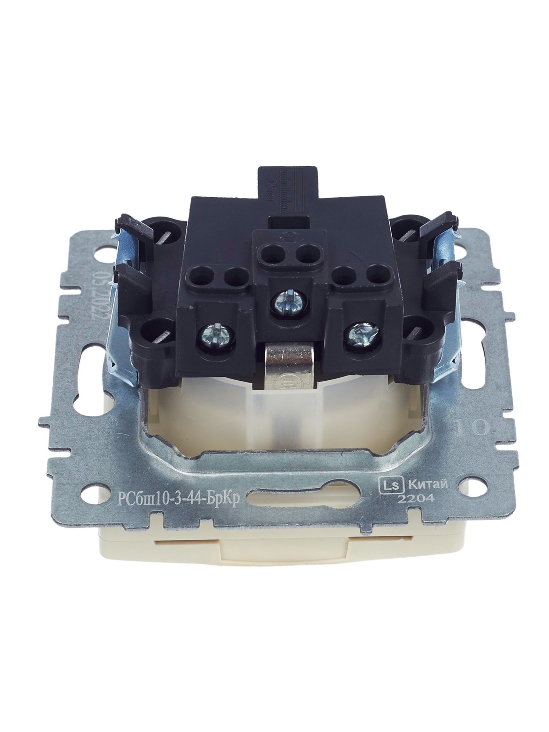 BRITE Розетка 1-местная с заземлением с защитными шторками и крышкой 16А IP44 РСбш10-3-44-БрКр бежевый IEK - Фото 6