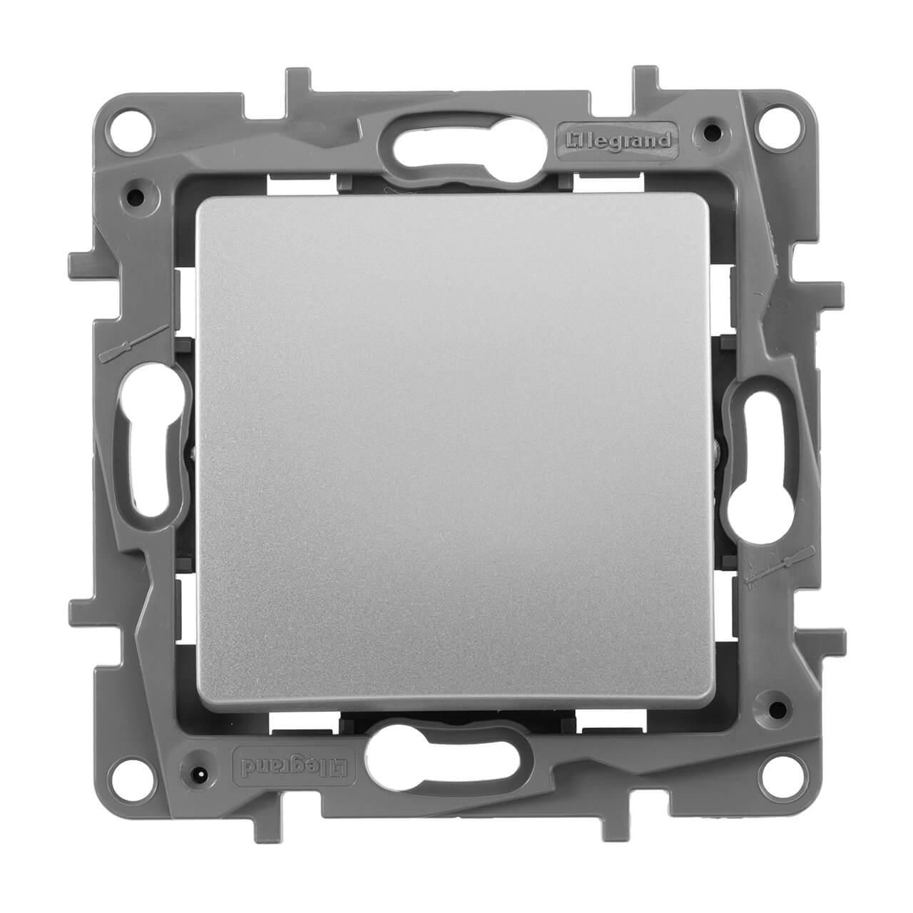 ETIKA Выключатель 1-клавишный схема 1 10АХ безвинтовые зажимы алюминий - Фото 4