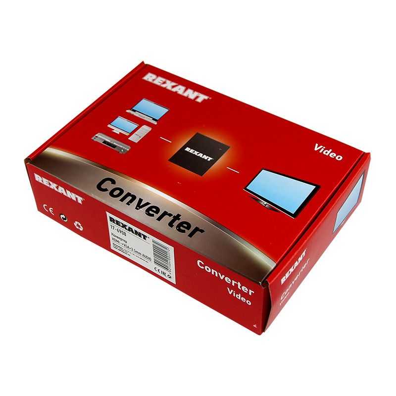 Конвертер HDMI на VGA + шнур стерео 3,5мм, металл REXANT - Фото 2