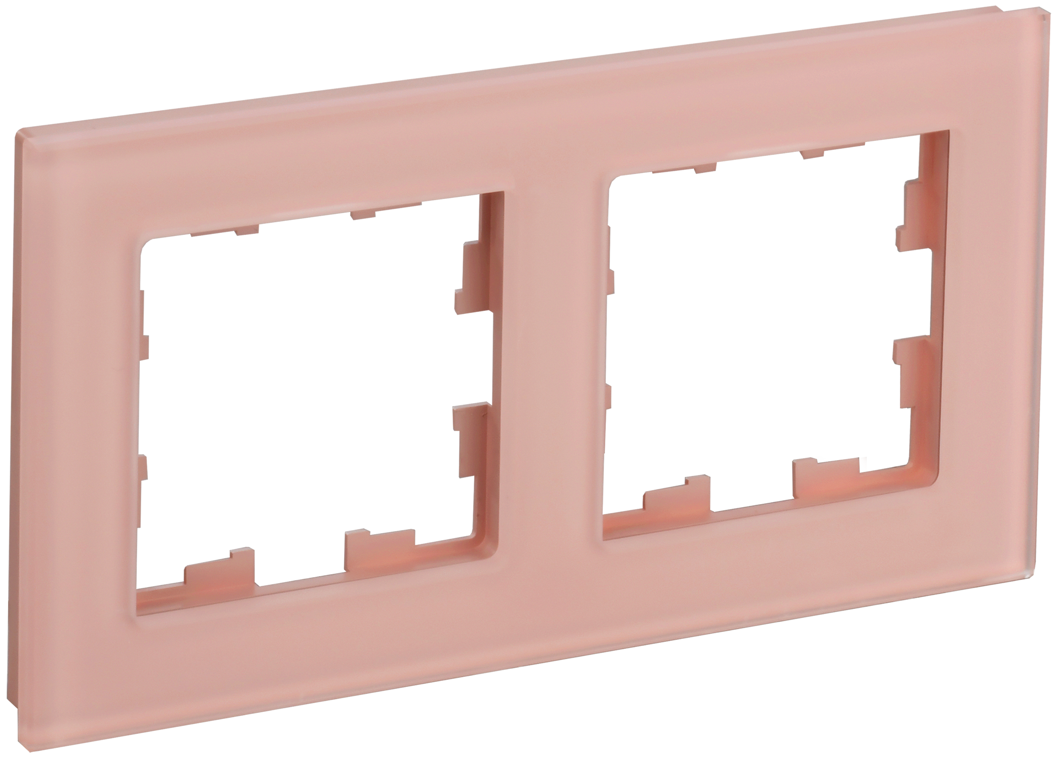 BRITE Рамка 2-местная РУ-2-2-БрП стекло персиковый матовый IEK