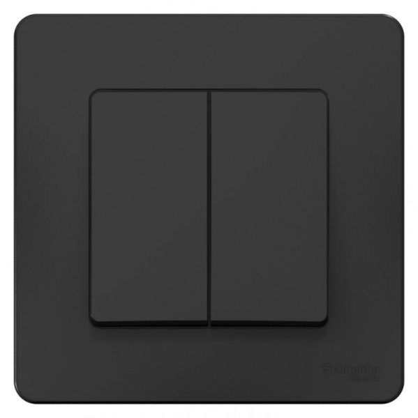 Переключатель проходной 2-кл. СП Blanca 10А IP20 (сх. 6+6) 250В антрацит SE BLNVS106606