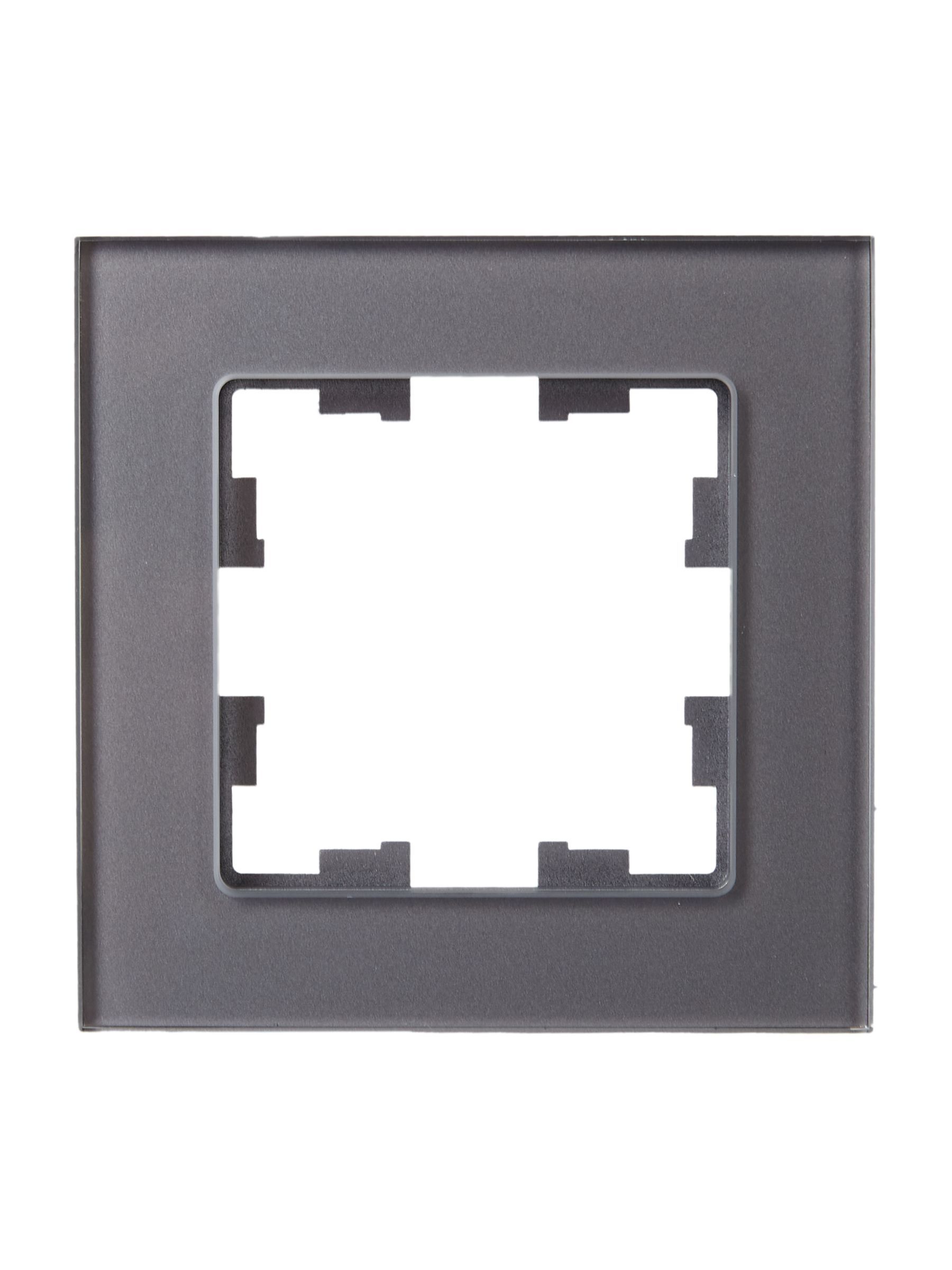 BRITE Рамка 1 -местная РУ-1-2-БрСе стекло серый IEK - Фото 4