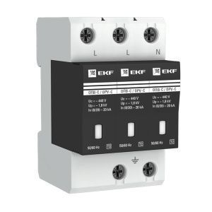 Ограничитель импульсных напряжений ОПВ-C/3P In 20кА 440В с сигн. EKF opv-c3