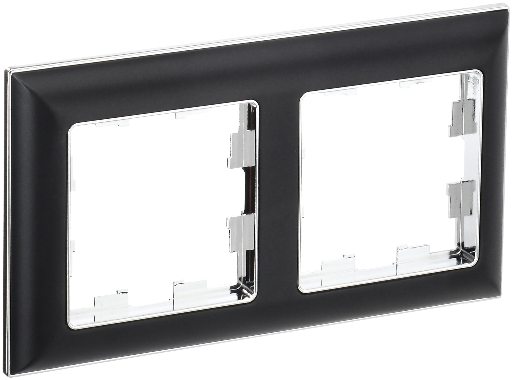 BRITE Рамка 2-местная РУ-2-Бр хром/черный IEK