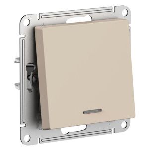 Переключатель 1-кл. AtlasDesign с подсветкой (сх.6а) 10AX механизам песочн. SE ATN001263