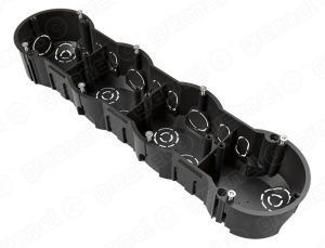 Коробка установочная 4-местная 283х70х45мм КИРПИЧ (с саморезами) (33 шт) GE40012