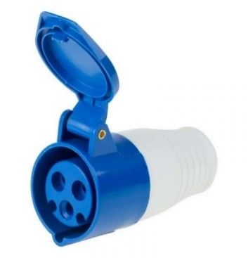 Розетка переносная 213 2Р+РЕ, 16А, 250В IP44