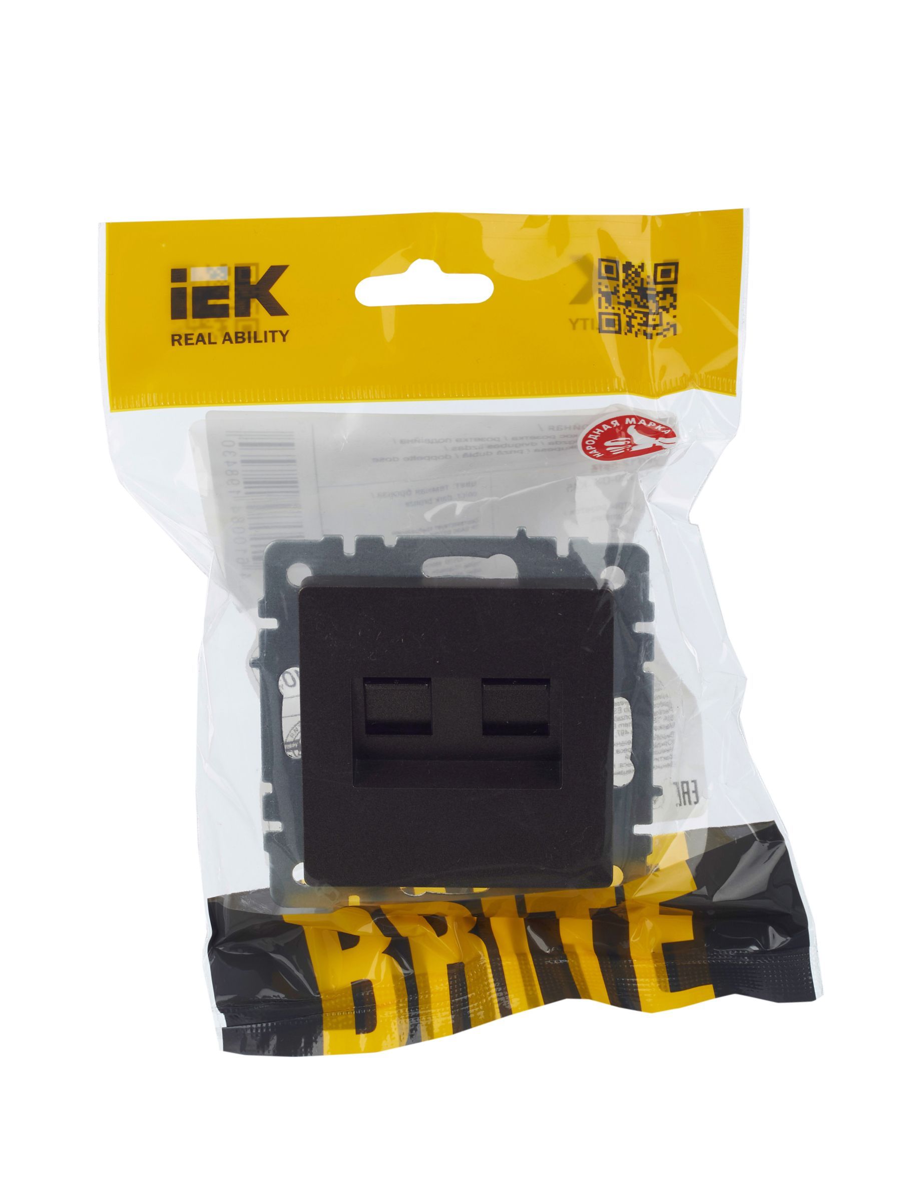 BRITE Розетка двойная RJ11+RJ45 кат.5E РК/Т12-БрТБ темная бронза IEK - Фото 8